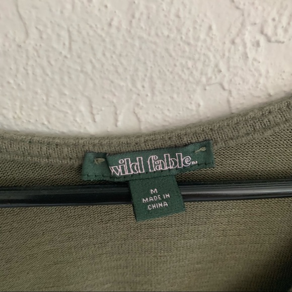 OLIVE GREEN TWIST TOP - Picture 2 of 4